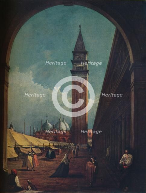 'Venice: A Fair in the Piazza San Marco Seen through an Archway at the South-West End', c1863. Artist: Unknown.