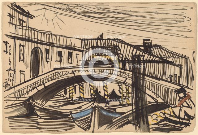 Venice, Boats, 1912. Creator: Oscar Bluemner.