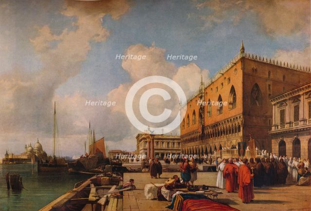 'Venice: Ducal Palace with a Religious Procession', c1828. Artist: Richard Parkes Bonington.