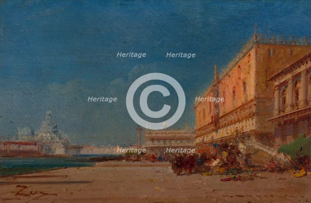 Venice from the Riva looking toward the Piazzale San Marco, About 1890. Creator: Felix Francois Georges Philibert Ziem.