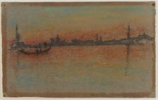 Venice: Sunset on Harbour, 1880. Creator: James Abbott McNeill Whistler