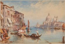 Venice: Santa Maria della Salute from the Grand Canal, about 1870. Creator: Birket Foster