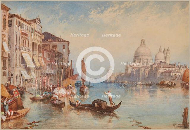 Venice: Santa Maria della Salute from the Grand Canal, about 1870. Creator: Birket Foster.