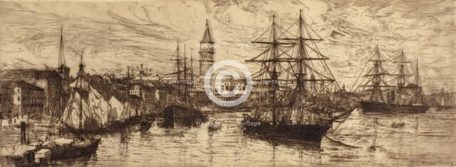 Venice, Shipping and Palazzo Ducale, 1880. Creator: Otto Henry Bacher.