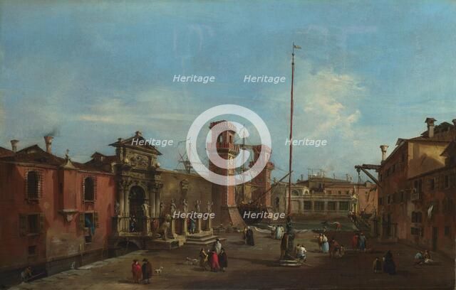 Venice. The Arsenal, 1755-1760. Artist: Guardi, Francesco (1712-1793)