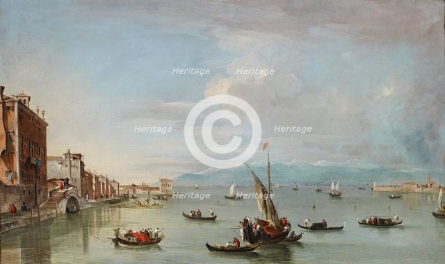 Venice: the Fondamenta Nuove with the Lagoon and the Island of San Michele, c1758. Artist: Francesco Guardi.