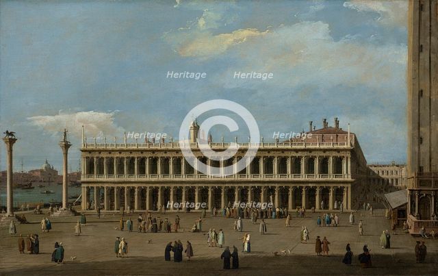 Venice, the Piazzetta, looking west, with the Libreria . Creator: Canaletto (1697-1768).