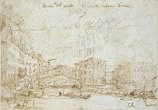 Venice: The Ponte di Rialto, mid 18th century. Artist: Canaletto