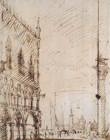 Venice: The south-west Angle of the Doge's Palace, early 18th century. Artist: Canaletto