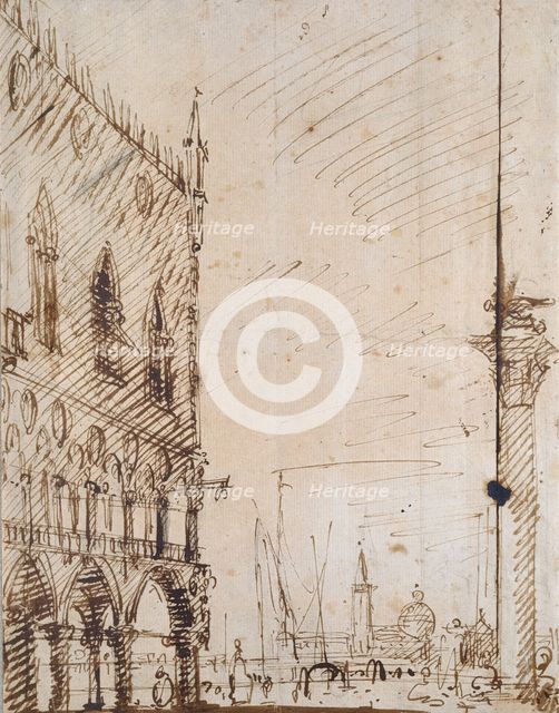 Venice: The south-west Angle of the Doge's Palace, early 18th century. Artist: Canaletto.