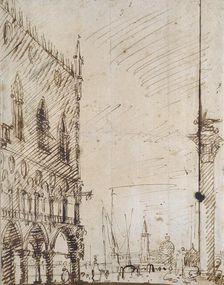 Venice: The south-west Angle of the Doge's Palace, early 18th century. Artist: Canaletto