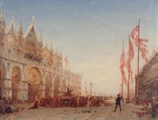 Venise, procession de la Saint-Georges, c.1870. Creator: Felix Francois Georges Philibert Ziem