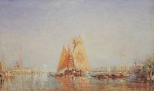 Venise, Trabaccolo à la voile jaune, between 1870 and 1890. Creator: Felix Francois Georges Philibert Ziem