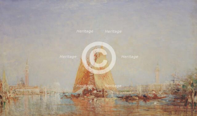 Venise, Trabaccolo à la voile jaune, between 1870 and 1890. Creator: Felix Francois Georges Philibert Ziem.