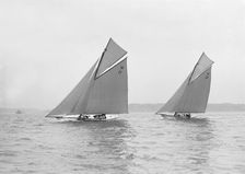 Ventana and The Truant racing upwind, 1913. Creator: Kirk & Sons of Cowes