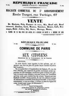 Vente, from French Political posters of the Paris Commune, May 1871