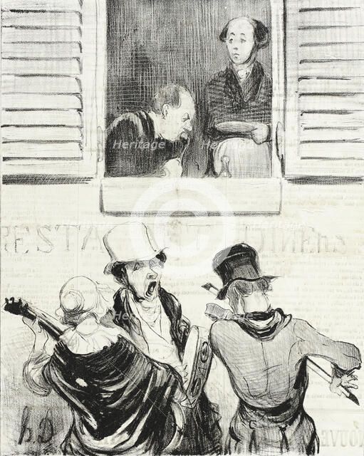 Ventre affamé n'a pas d'oreilles, 1840. Creator: Honore Daumier.