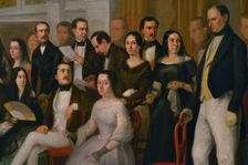 Ventura de la Vega reading a play at the Teatro del Príncipe, (Theatre of the Prince), Detail, 1846. Creator: Antonio María Esquivel