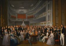Ventura de la Vega reading a play at the Teatro del Príncipe (Theatre of the Prince), 1846. Creator: Antonio María Esquivel