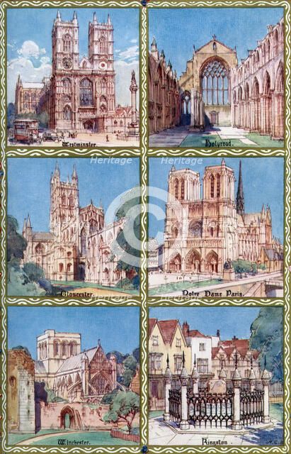 Venues of coronations at various periods before and since Edward the Confessor, 1937.Artist: Henry Charles Brewer