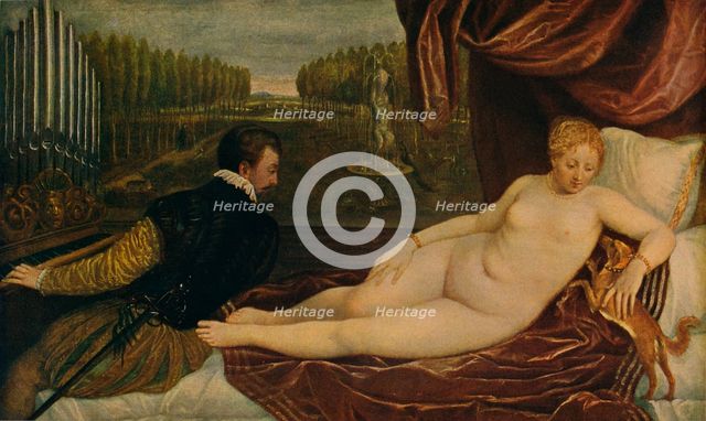 'Venus Con El Musico', (Venus and music), 1550, (c1934). Artist: Titian.