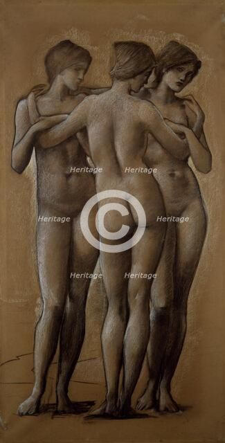 Venus Concordia - Study of the Three Graces, 1895. Creator: Sir Edward Coley Burne-Jones.