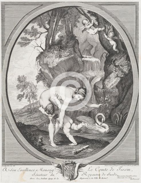Venus Catching Love or Venus Flogging Love, ca. 1741. Creators: Caylus, Anne-Claude-Philippe de, Etienne Fessard.