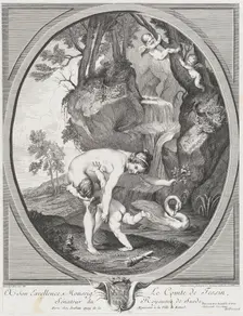 Venus Catching Love or Venus Flogging Love, ca. 1741. Creators: Caylus, Anne-Claude-Philippe de, Etienne Fessard