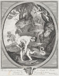 Venus Catching Love or Venus Flogging Love, ca. 1741. Creators: Caylus, Anne-Claude-Philippe de, Etienne Fessard