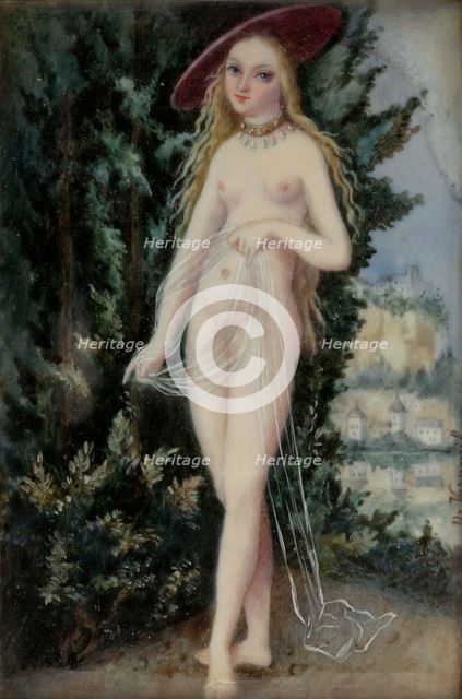 Venus, a copy of Lucas Cranach's painting, c1560s. Creator: Unknown.