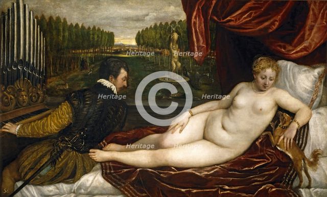 Venus and Music, c1550. Creator: Titian.