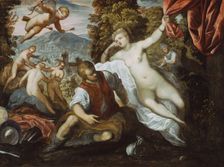 Venus and Mars with Cupid and the Three Graces in a Landscape, 1590/95. Creators: Domenico Tintoretto, Jacopo Tintoretto, Workshop of Tintoretto