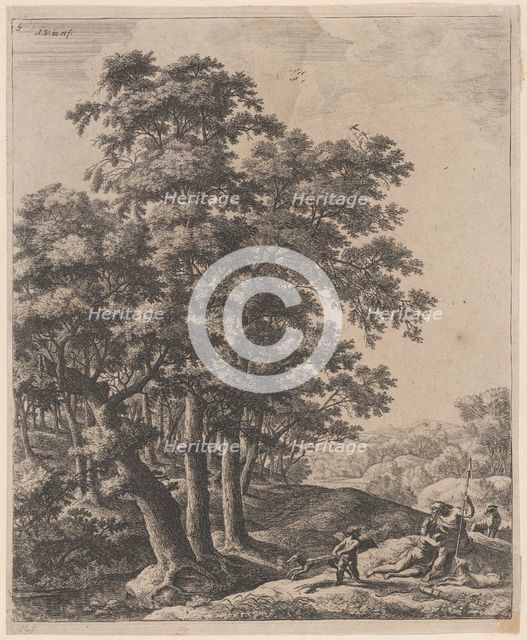 Venus and Adonis, 17th century. Creator: Anthonie Waterloo.