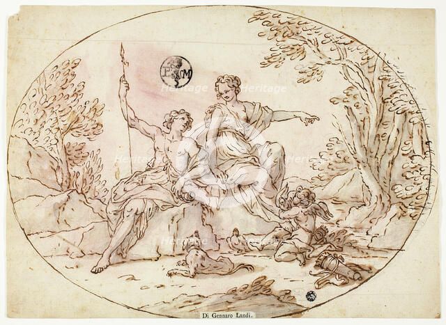 Venus and Adonis, 17th century. Creator: Gennaro Landi.