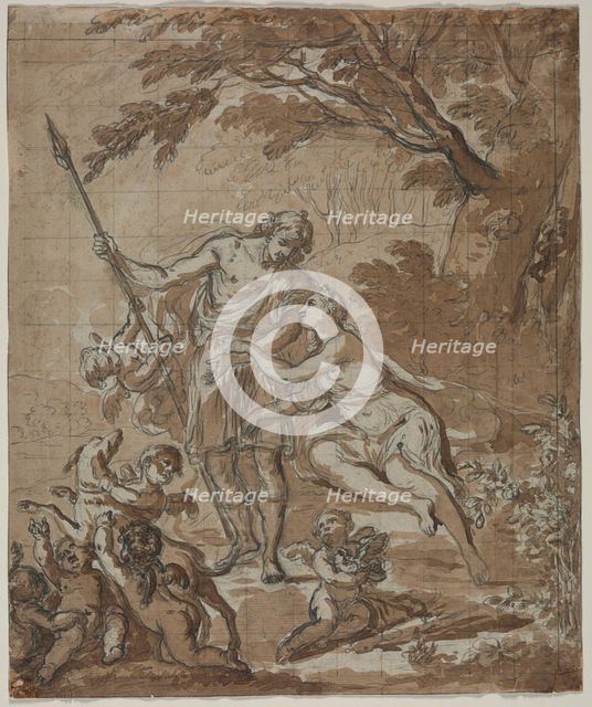 Venus and Adonis, 1713. Creator: Unknown.