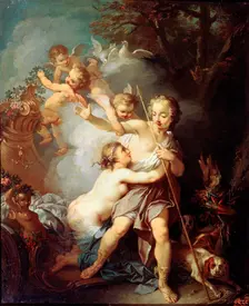 Venus and Adonis 1750s. Artist: Etienne Jeaurat