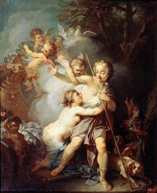 Venus and Adonis 1750s. Artist: Etienne Jeaurat
