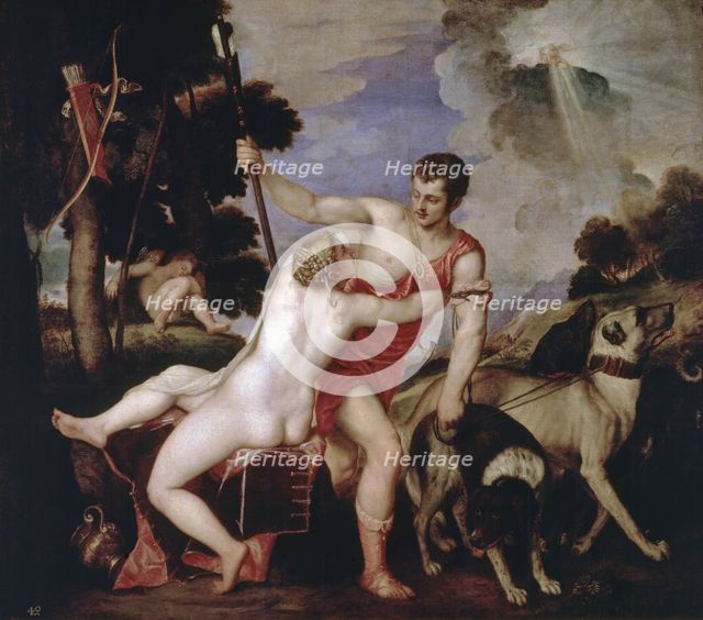Venus and Adonis', a work by Titian in 1553.