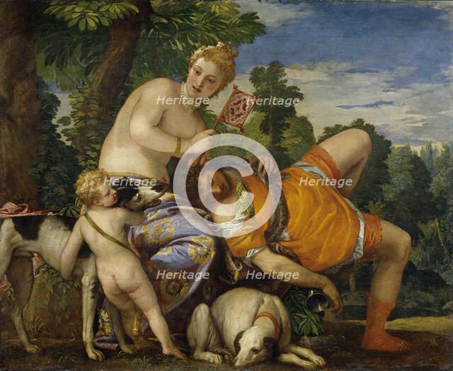 Venus and Adonis. Artist: Veronese, Paolo (1528-1588)