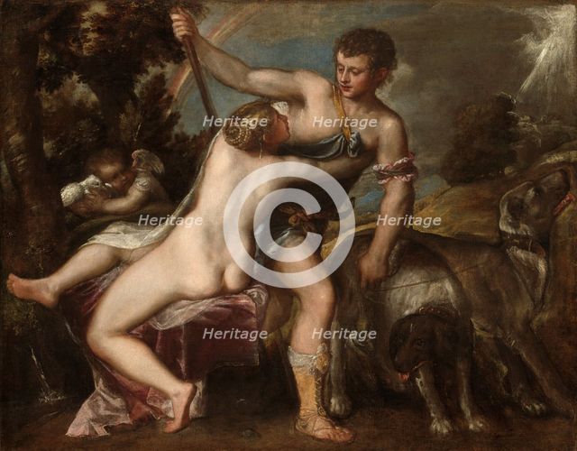 Venus and Adonis, c. 1540s/c. 1560-1565. Creators: Titian, Workshop of Titian.