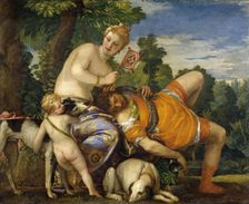 Venus and Adonis, c1580. Creator: Paolo Veronese