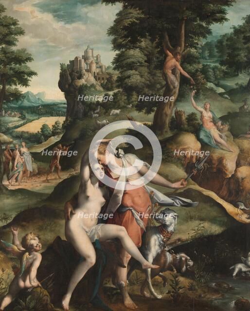 Venus and Adonis, c.1585-c.1590. Creator: Bartholomeus Spranger.