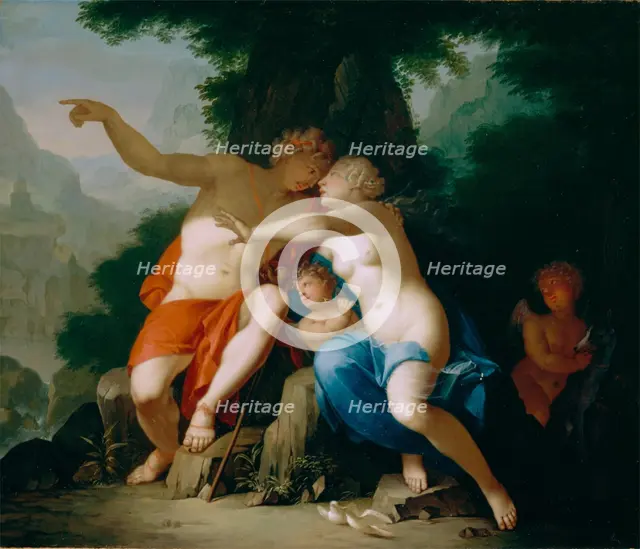 Venus and Adonis, c1718. Creator: Mattheus Terwesten.