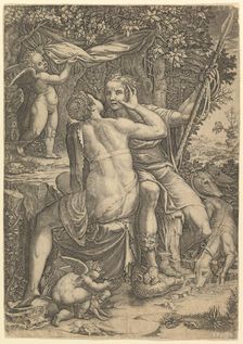 Venus and Adonis, ca. 1570. Creator: Giorgio Ghisi