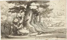 Venus and Adonis engaged in a hug, 1616. Creator: Gerard ter Borch I