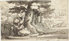 Venus and Adonis engaged in a hug, 1616. Creator: Gerard ter Borch I