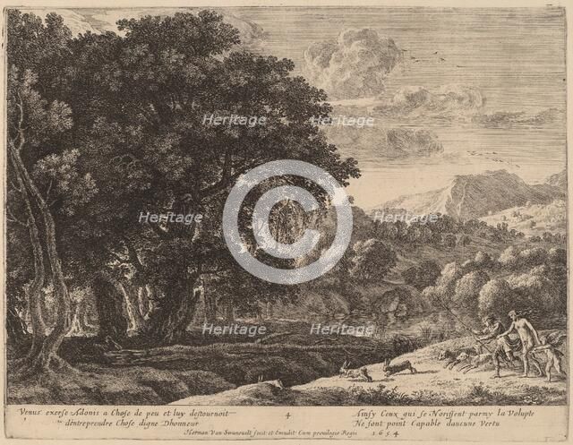 Venus and Adonis Hunting. Creator: Herman van Swanevelt.