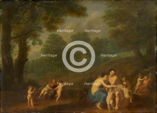 Venus and Adonis (love scene), 1731. Creator: Johann Friedrich Gerhard.