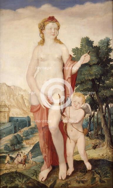 Venus and Amor, Second half of the16th cen.. Creator: De Heere, Lucas (1534-1584).