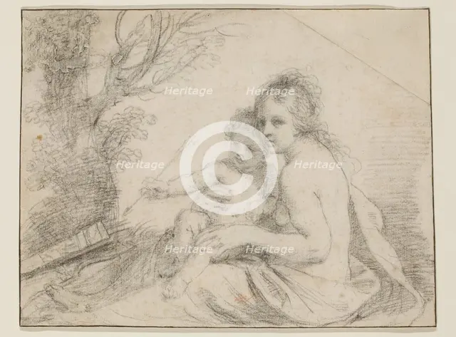 Venus and Cupid, 17th century. Creator: Workshop of Guercino.